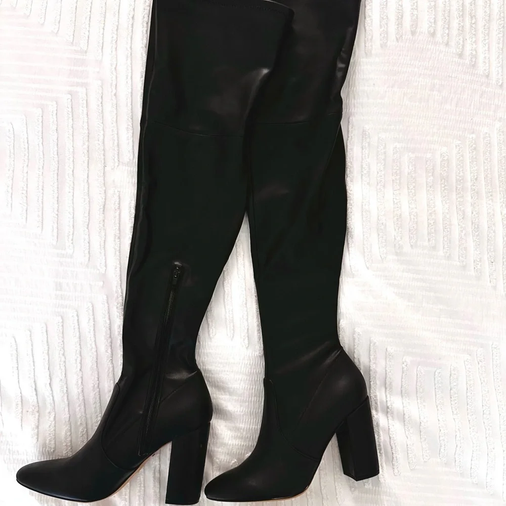 Aldo Sleek Black Over the Knee Boots Size 7.5 NWOT - Picture 1 of 7